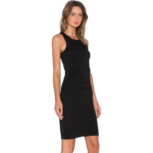 Standard James Perse Black Sleeveless Ruched Waist Mini Dress Womens Size 2 - Picture 15 of 15